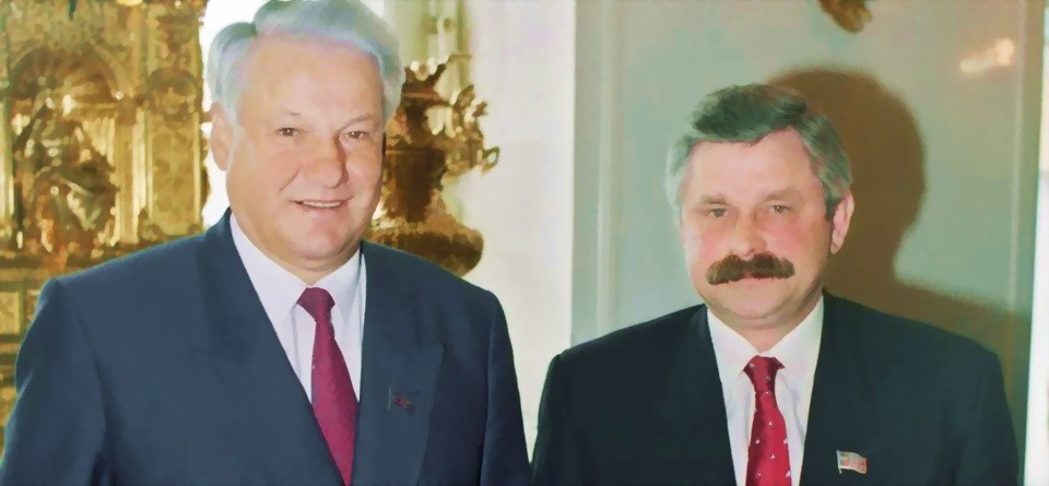 Президент Российской Федерации Борис Ельцин и вице-президент РФ Александр Руцкой 