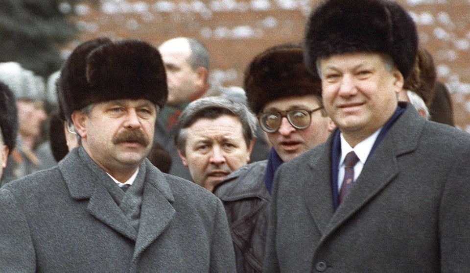 Президент Российской Федерации Борис Ельцин и вице-президент РФ Александр Руцкой 