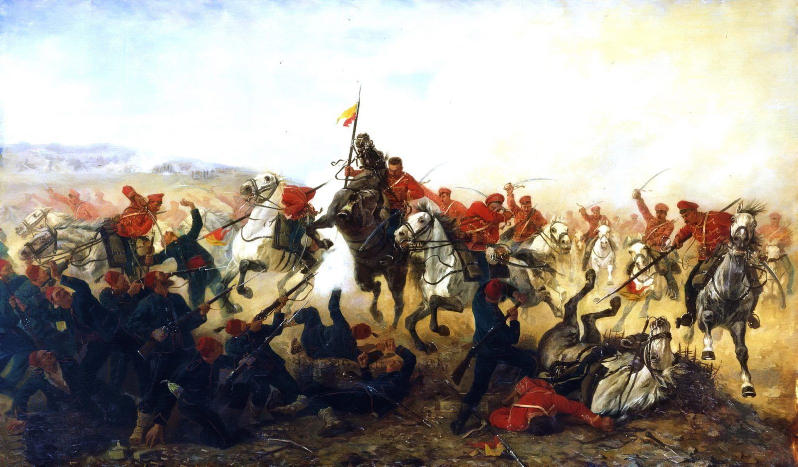 Цвета войны... Дело при селении Телише в 1877 году, художник: Виктор Мазуровский (1888 г.)