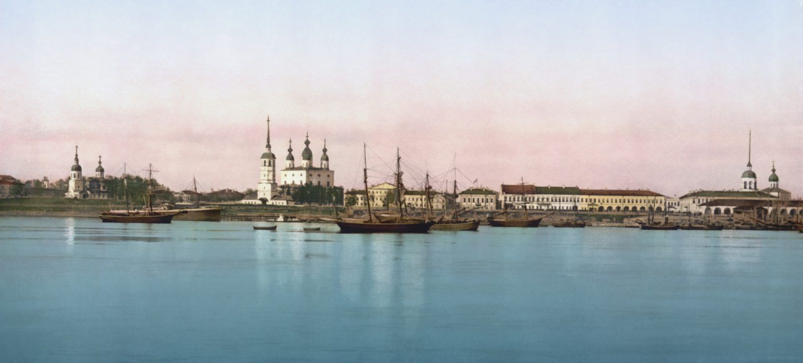 Панорама Архангельска, фотоснимок XIX века