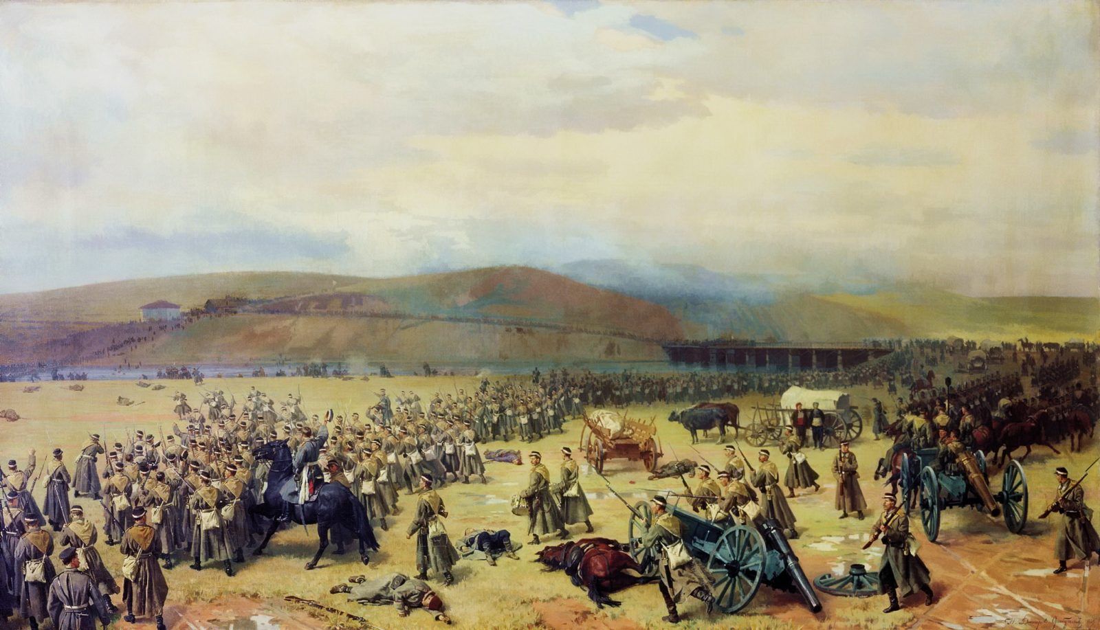 Последний бой под Плевной 28 ноября 1877 года. Художник: Николай Дмитриев-Оренбургский