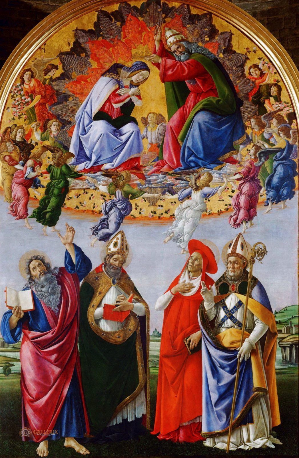 Сандро Боттичелли: «Коронование Марии» (1488-1490). Галерея Уффици, Флоренция…