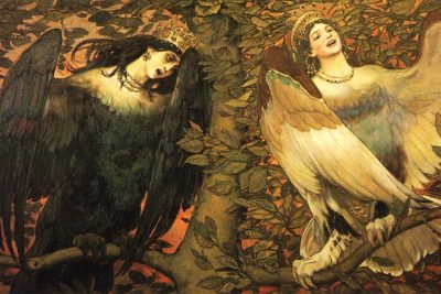 Картина «Сирин и Алконост» (1896), автор: русский художник Виктор Михайлович Васнецов